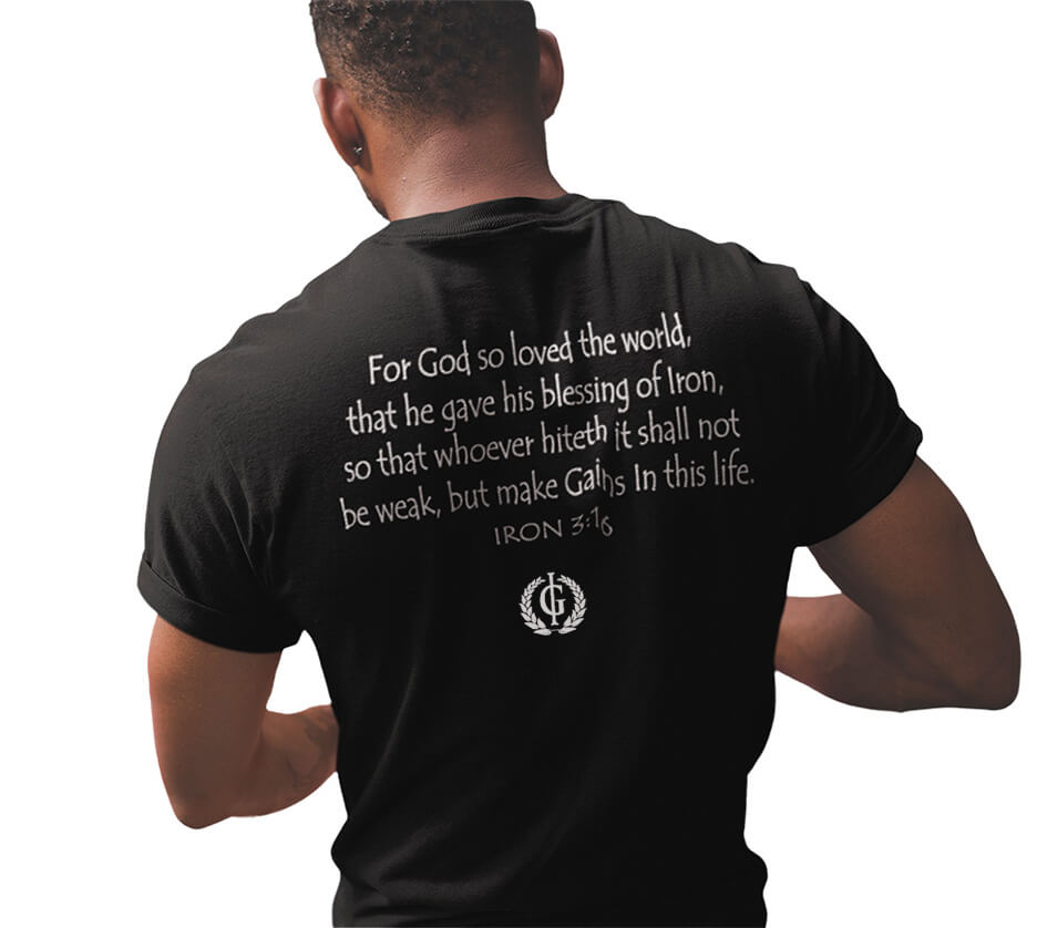 Iron Gods IRON 3:16 Black Workout T-Shirt