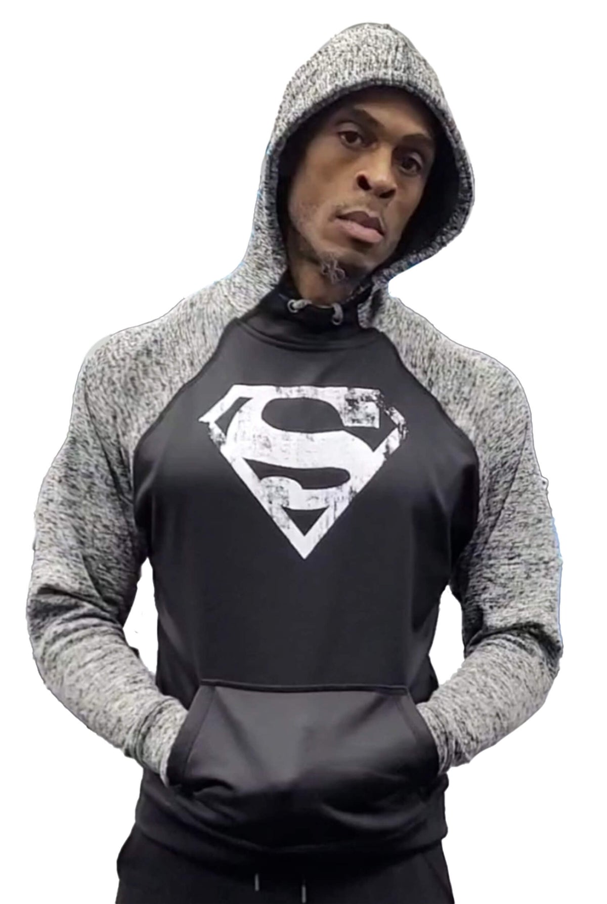 The G.O.A.T. Workout Hoodie Man Of Steel Edition, Black Superman Hoodie