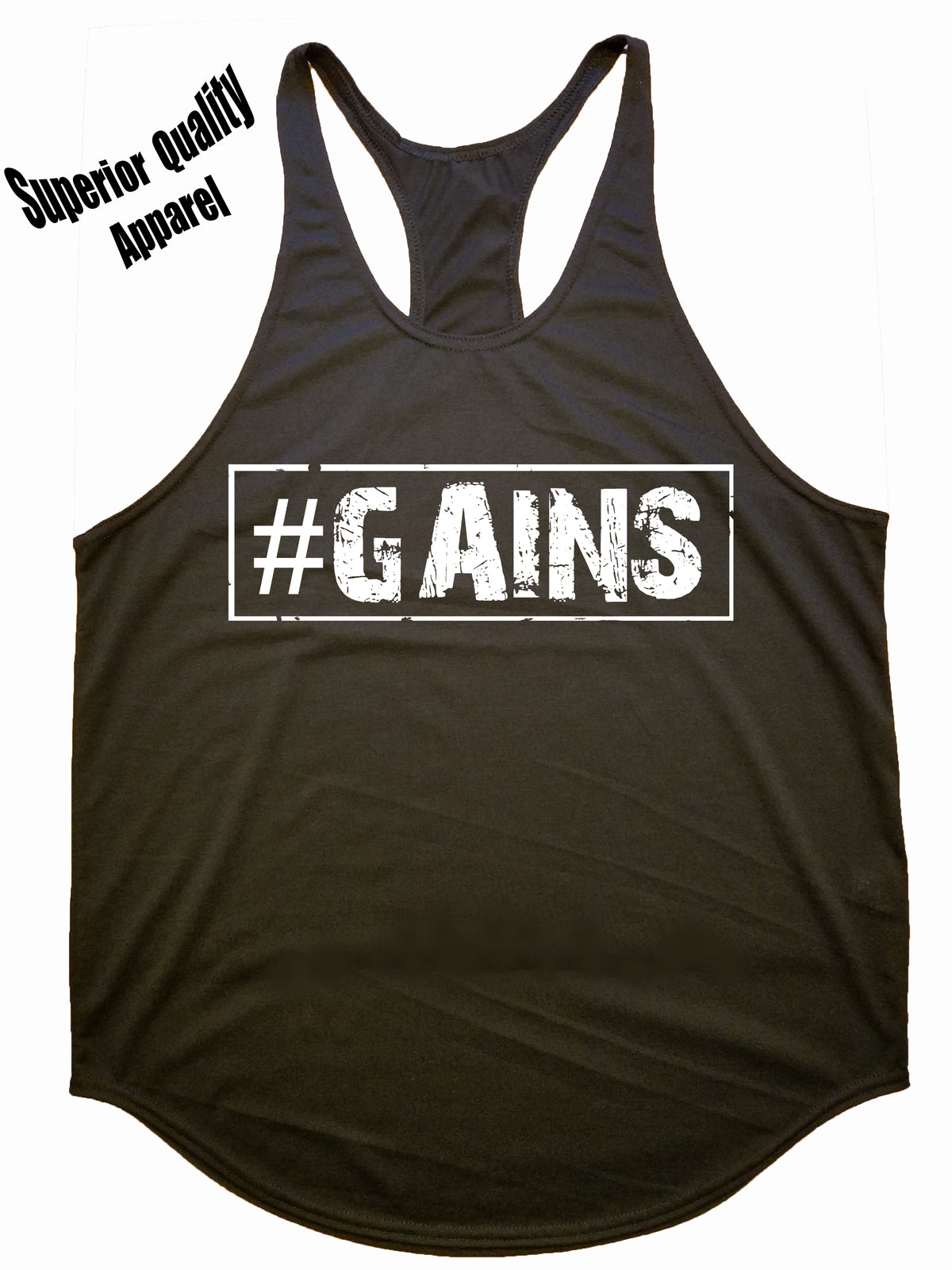 Iron Gods #GAINS Workout Tank Top Black Men's Gym Clothing Activewear