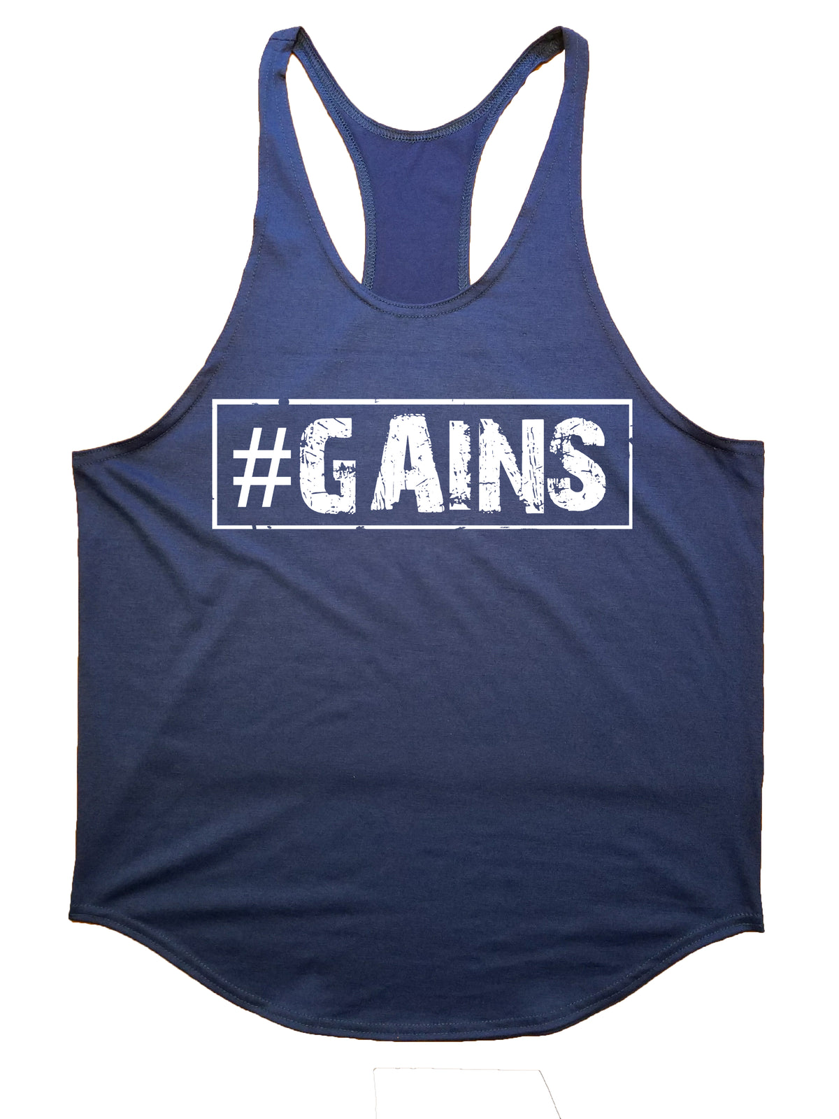 Iron Gods #GAINS Workout Tank Top Blue Men's Gym Clothing Activewear