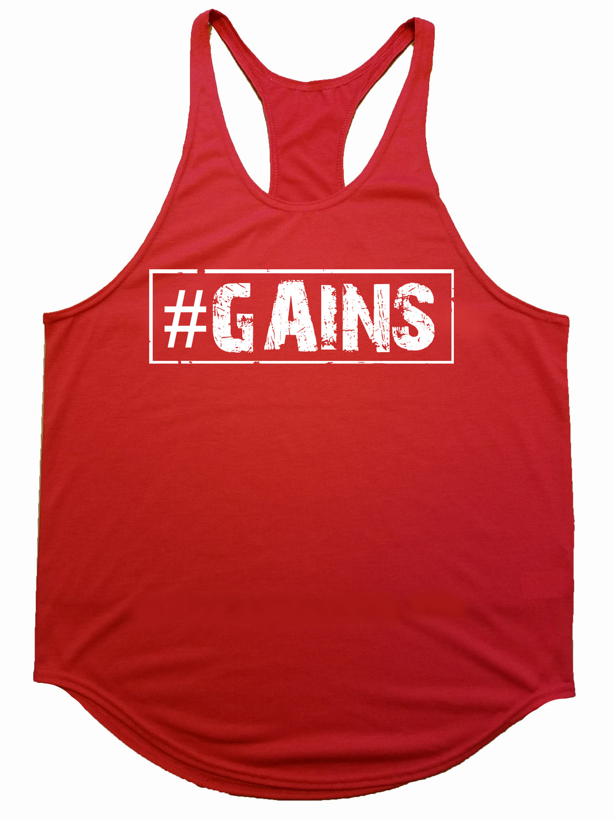 Iron Gods #GAINS Workout Tank Top Red Men's Gym Clothing Activewear