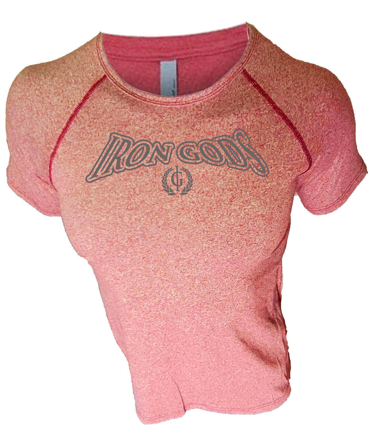 Iron Gods Logo Raglan Workout T-Shirt Tech Red