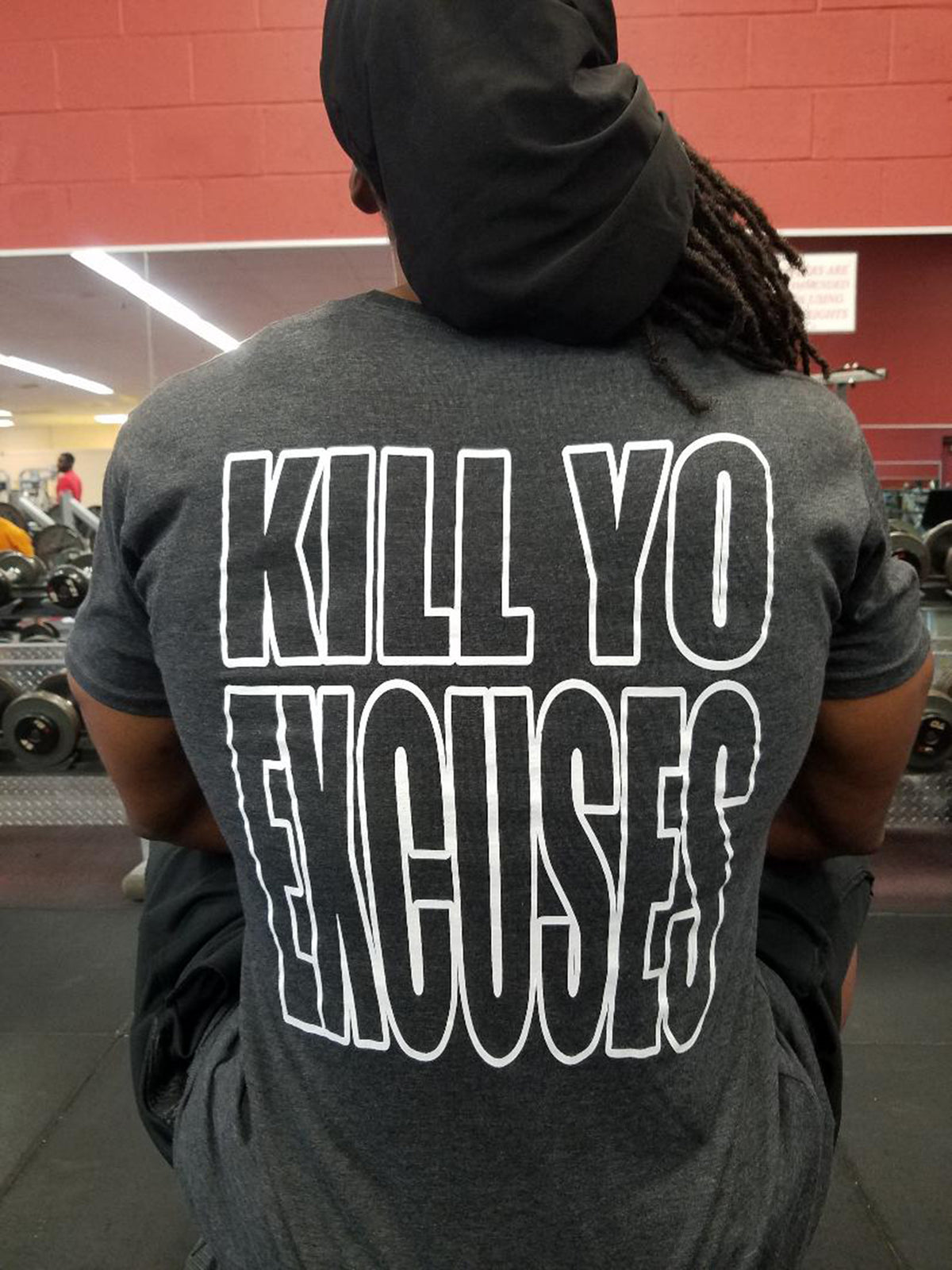 Iron Gods | Kill Yo Excuses Long Body Workout T-Shirt Dark Heather Grey Men's Gym Clothing Activewear