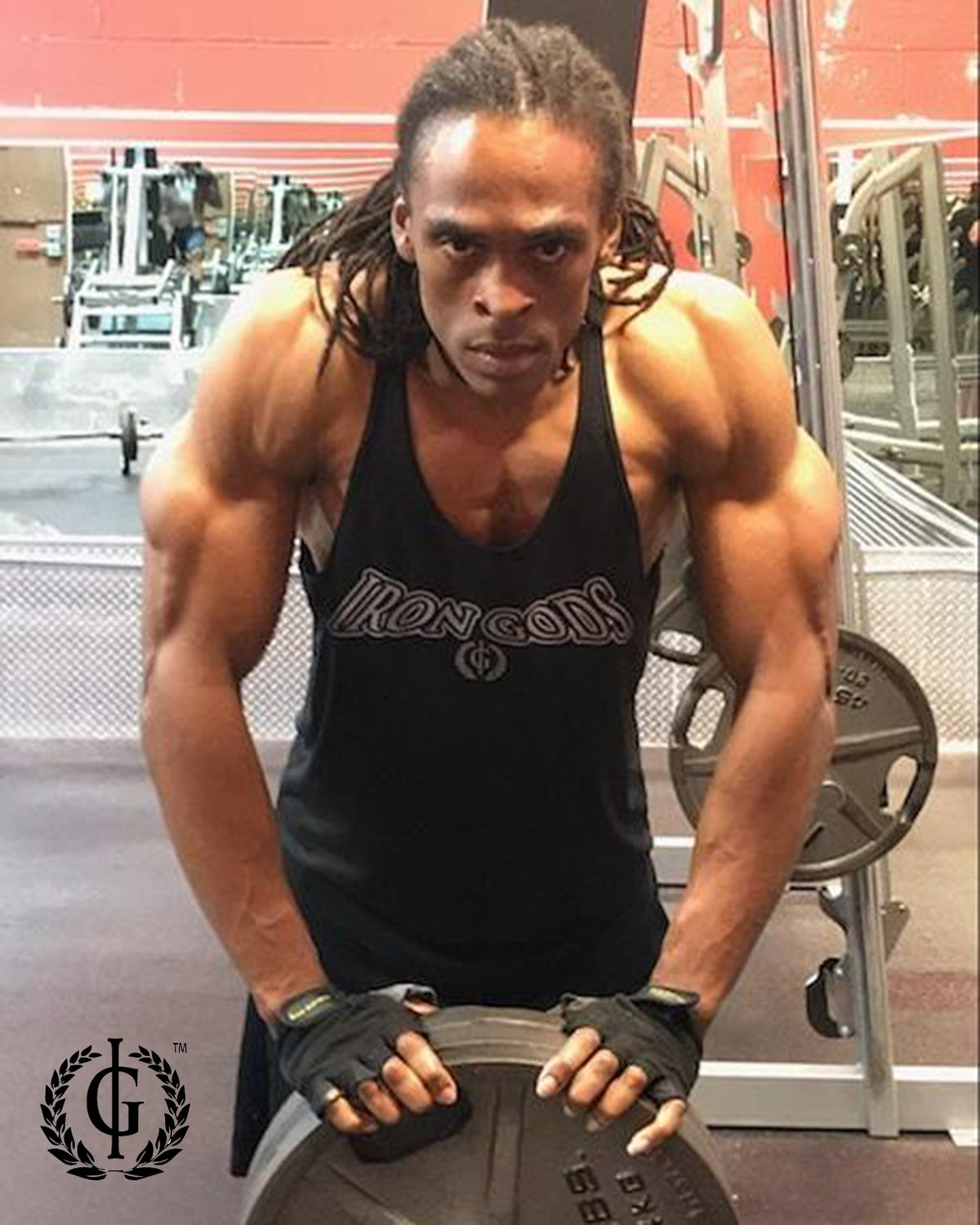 Iron Gods Official logo Workout Tank Black Men's Gym Clothing Activewear