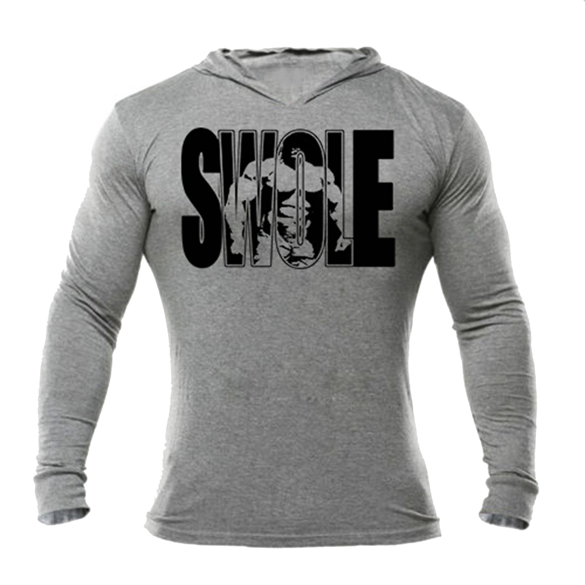 Iron Gods SWOLE Workout Hoodie Grey Men's Gym Clothing Activewear