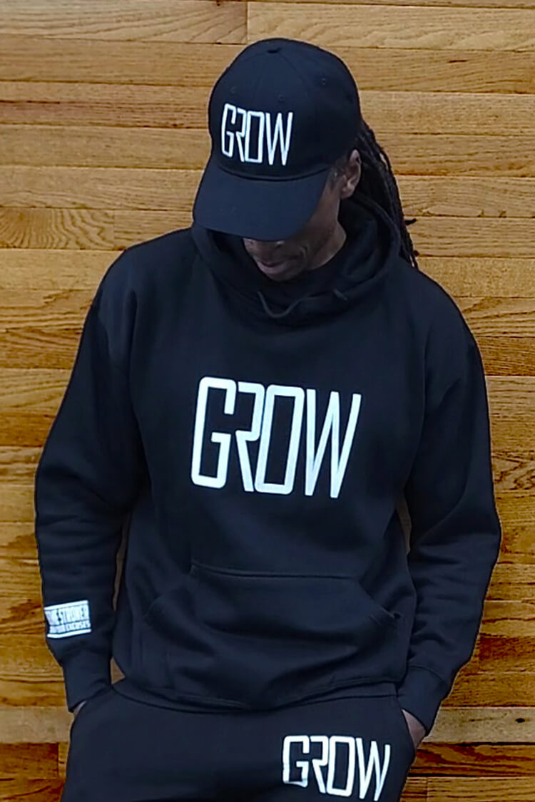 GROW Black Workout Hoodie