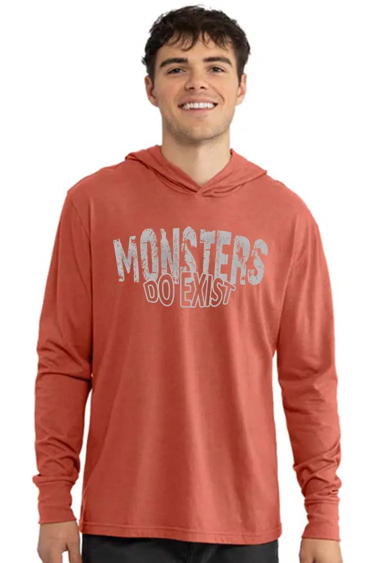 Iron Gods Monsters Do Exist Hoodie - Heather Redwood