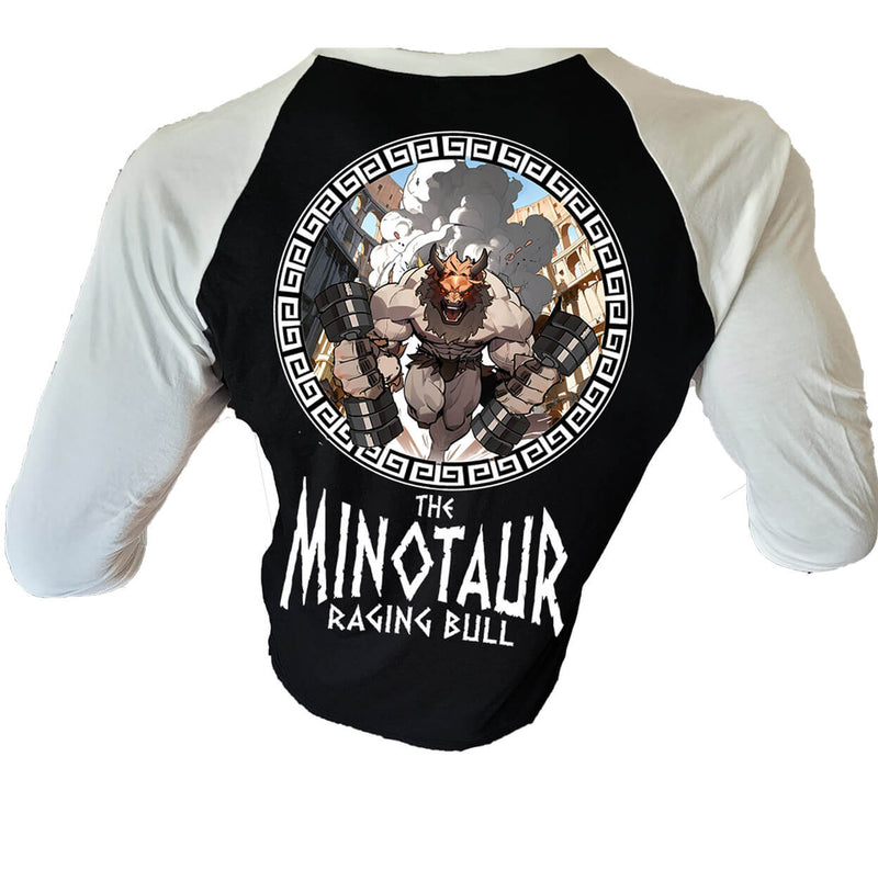 Iron Gods Titan Series Minotaur Gym Shirt Black/White Raglan