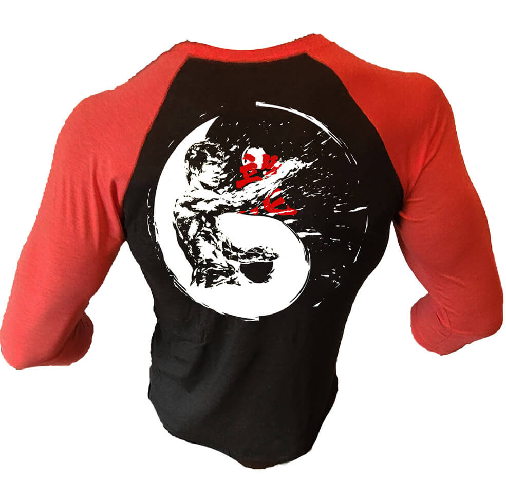 Iron Gods The Dragon Gym Shirt Red Black Raglan