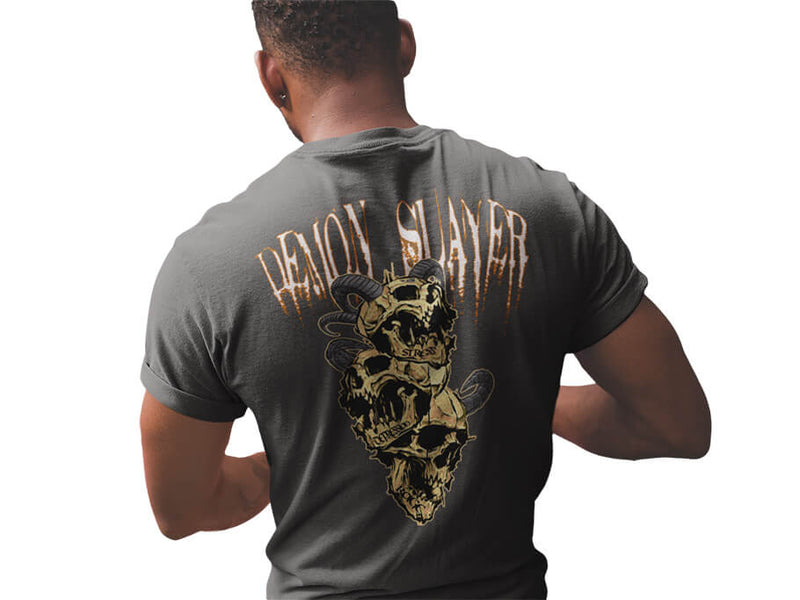 Iron Gods Demon Slayer Grey Gym T-Shirt