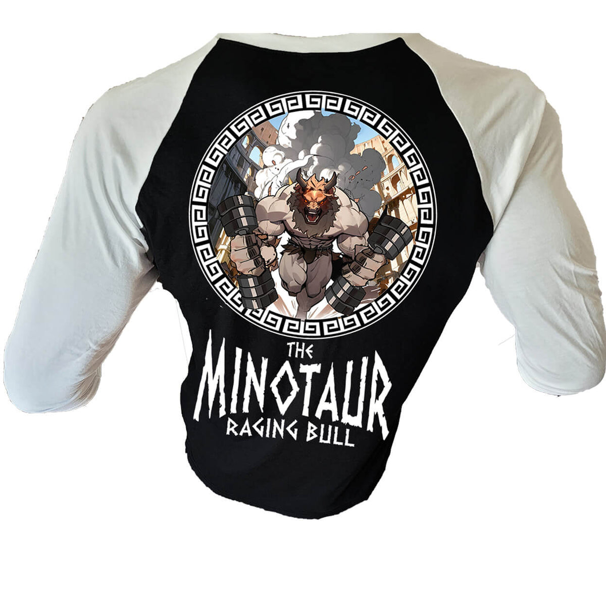 Iron Gods Titan Series Workout T-Shirt | The Minotaur Black/White Raglan