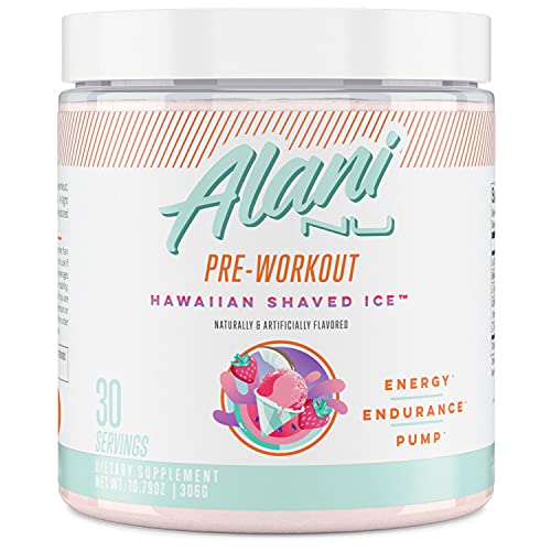 Alani Nu Pre-Workout Supplement Powder for Energy, Endurance, and Pump, Hawaiian Shaved Ice, 30 Servings (Packaging May Vary)