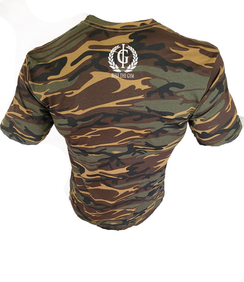 Iron Gods Green Camo Logo Workout T-Shirt Men's Gym Clothing Apparel