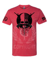 Iron Gods Military Muscle Skull T-Shirt Red Men's Workout Clothing Tactical Activewear Gym Apparel