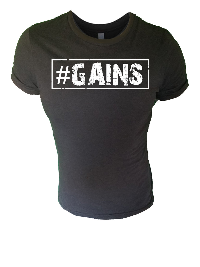 Iron Gods #GAINS Workout T-Shirt Black Men's Gym Clothing Activewear