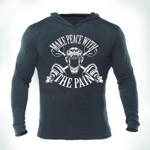 Iron Gods Make Peace With The Pain Workout Hoodie Navy