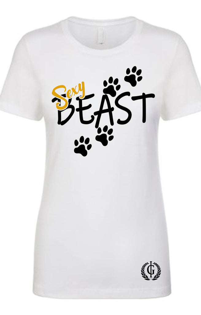 Iron Goddess | Sexy Beast Women's T-Shirt Gym Clothing Activewear White