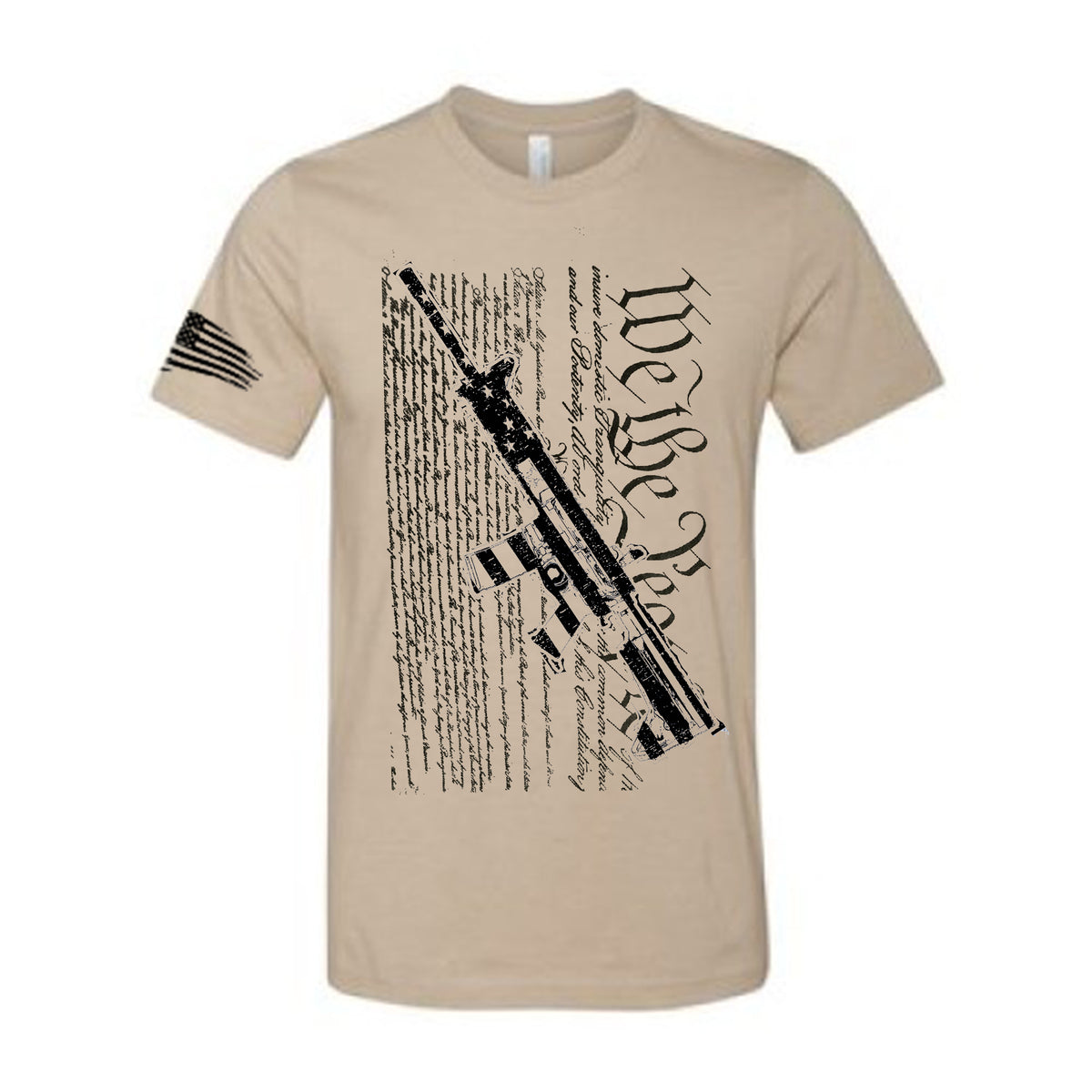 Iron Gods We The People T-Shirt Tan Men's Workout Clothing Tactical Activewear Gym Apparel