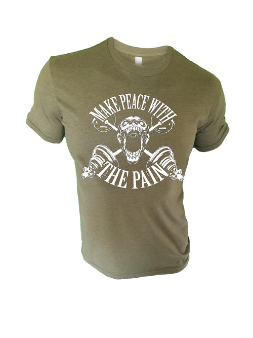 Iron Gods Make Peace With The Pain Workout T-Shirt Army Men's Gym Clothing Fitness Apparel