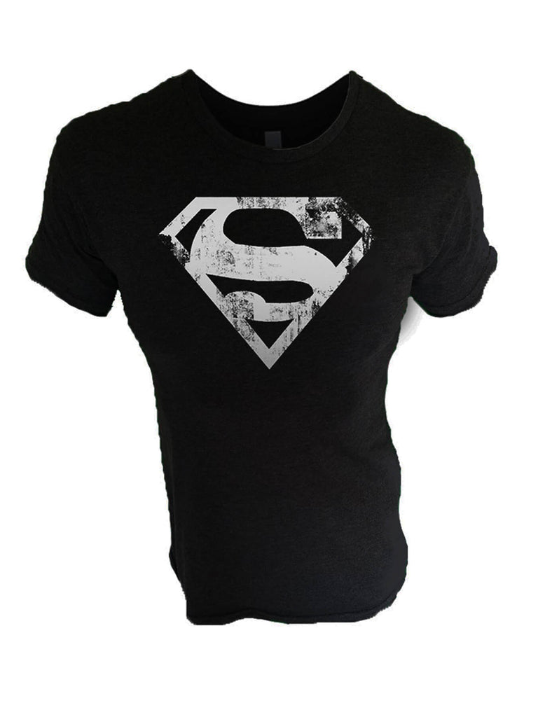 Man Of Steel Distressed Logo Workout T-Shirt