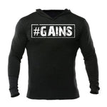 Iron Gods #GAINS Hoodie Black Workout Hoodie Activewear Men's Gym Clothing