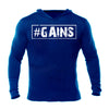 Iron Gods #GAINS Hoodie Blue Workout Hoodie Activewear Men's Gym Clothing